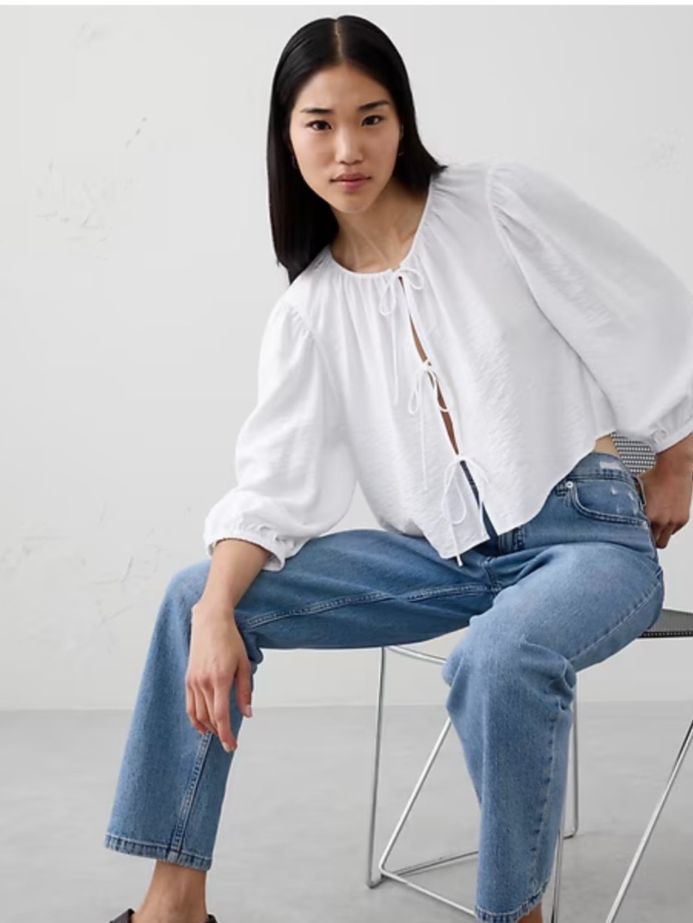 Banana Republic Tie Front Top